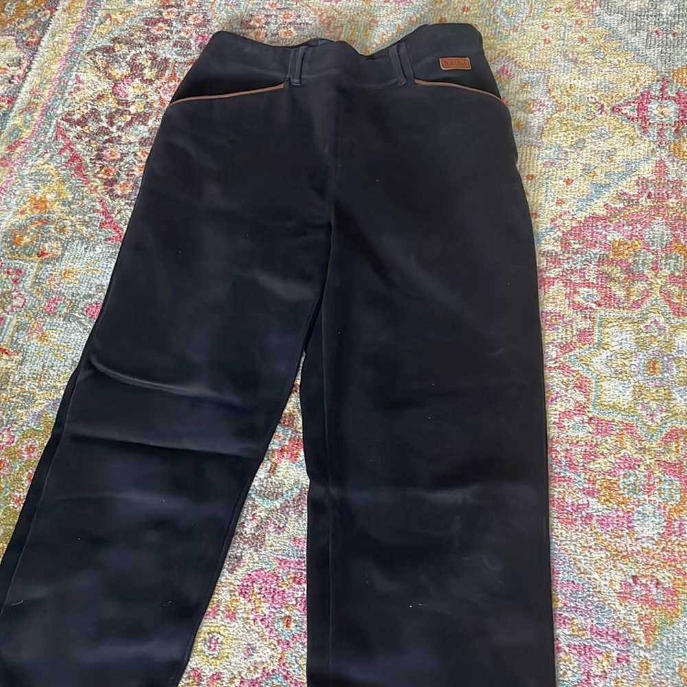 Ralph Lauren Beautiful black pant with leather trim by RL